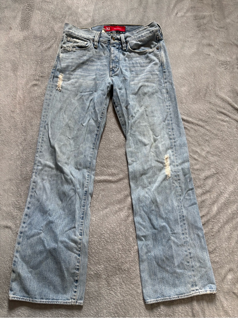 Vintage Express X2 Jeans Mens 29x30 Blue Classic Regular Distressed Denim Casual